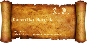 Korenika Margit névjegykártya